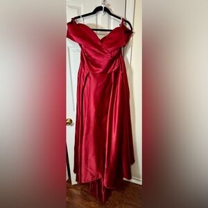 NEW NWOT BOUTIQUE WOMENS SZ 26/28 BURGUNDY Ball Gown Formal Dress